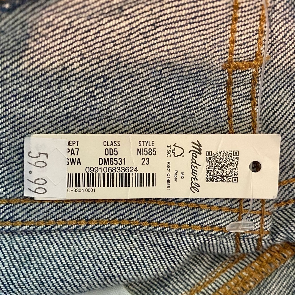 Madewell The Perfect Vintage Straight Jean Seamed Version Greenhaven Size 23 NWT - Picture 15 of 16